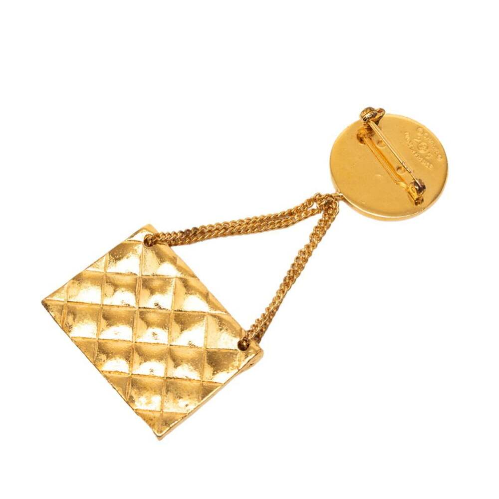 CHANEL Vintage Gold Logo Brooch - Picture 2 of 3